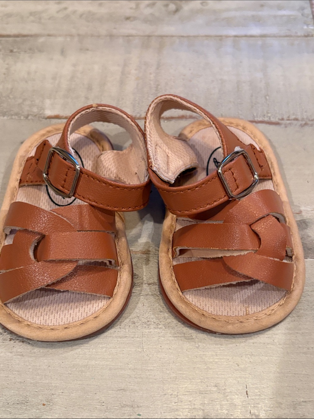Baby Tan Strappy Sandals 3-6 Months